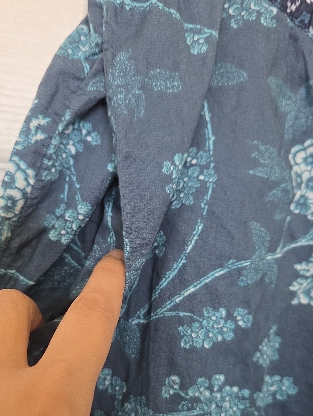 Sundance 100% Cotton Blue Floral Print Crop Pants Summer Vacay Resortwear Boho L - Picture 5 of 8